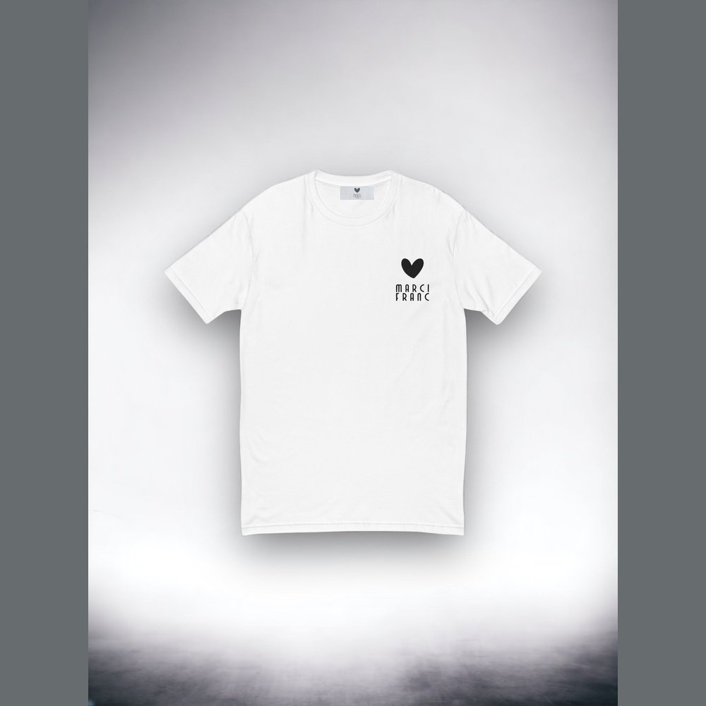 MARCI FRANC WHITE LOGO T-SHIRT