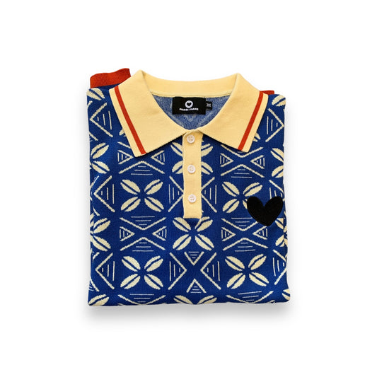 MARCI FRANC TRIBAL JACQUARD POLO SHIRT