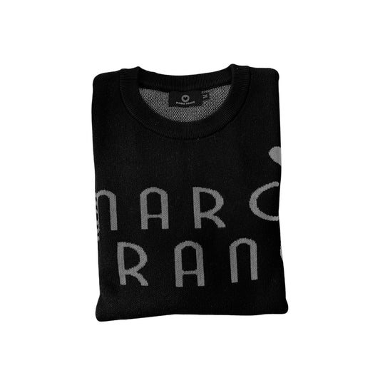 MARCI FRANC LOGO-INTARSIA CREW-NECK JUMPER