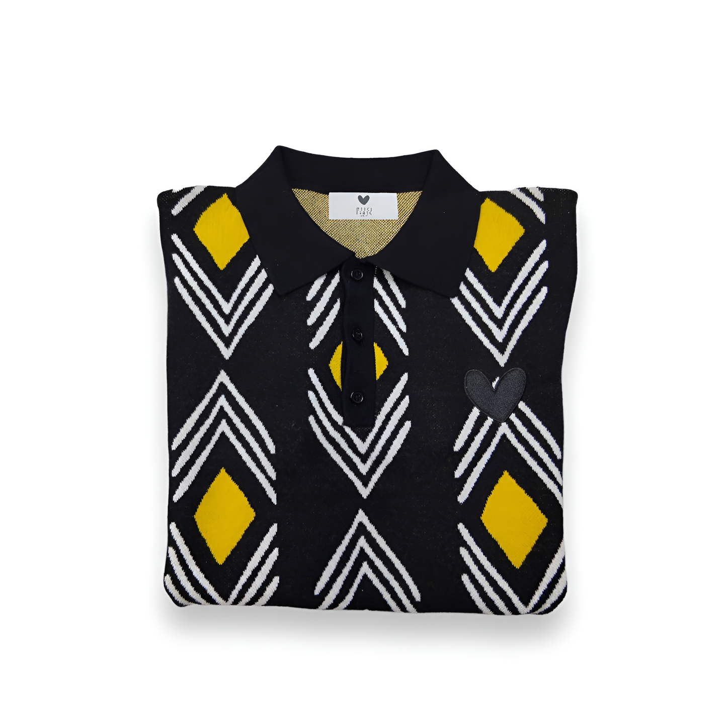 MARCI FRANC YELLOW ZEBRA POLO SHIRT