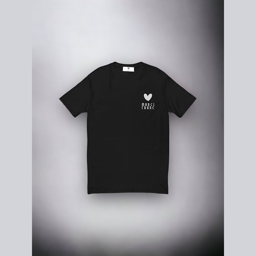 MARCI FRANC BLACK LOGO T-SHIRT