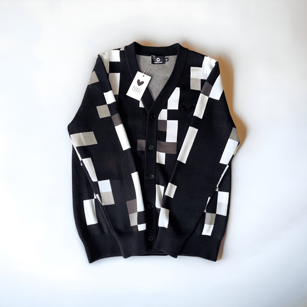 MARCI FRANC PIXEL ZEBRA CARDIGAN