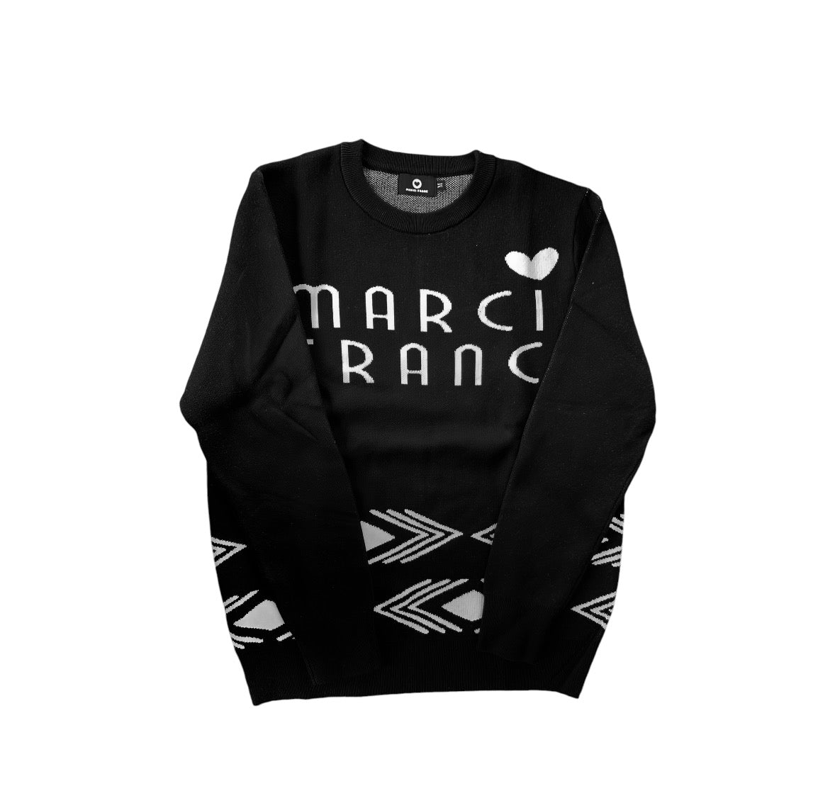 MARCI FRANC LOGO-INTARSIA CREW-NECK JUMPER