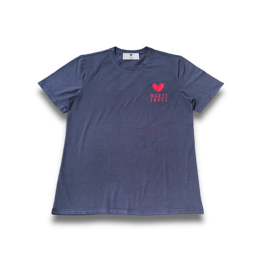 MARCI FRANC NAVY BLUE LOGO T-SHIRT