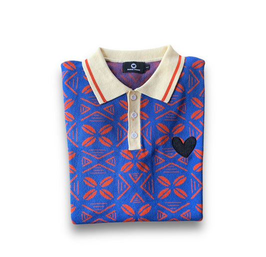 MARCI FRANC TRIBAL JACQUARD POLO SHIRT